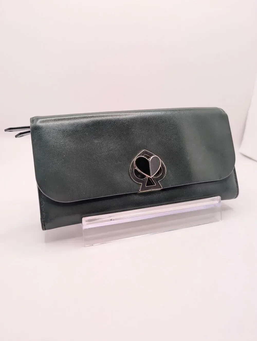 Authentic Kate Spade Black Twist Lock Trifold Wallet